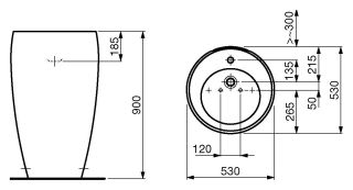 Раковина Laufen Alessi One 8.1197.2.400.104.1 53х53